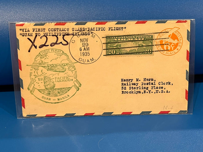 First Air Mail flight. Guam - Philippines. 1935