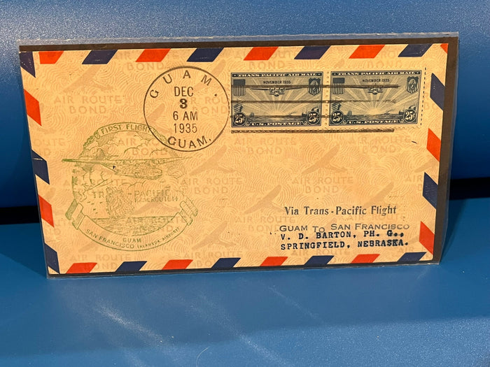 First Air Mail Flight. Guam - San Francisco. 1935