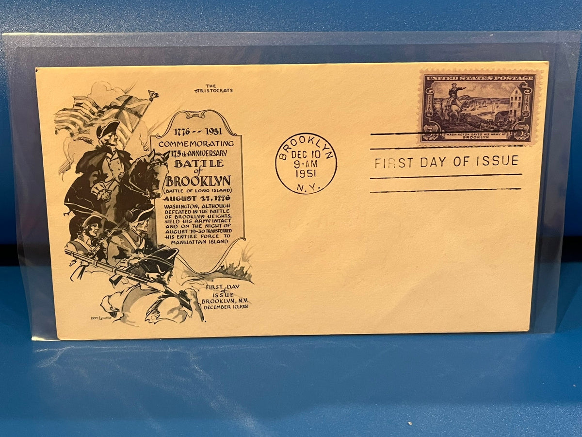 Battle of Brooklyn FDC. Day Lowry Cachet. 1951