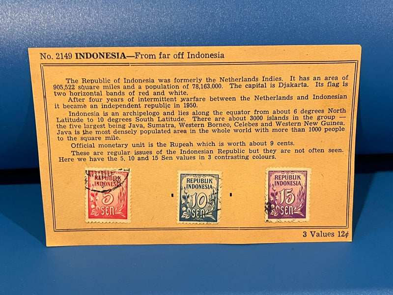 Indonesia -- Formerly the Netherlands Indies.