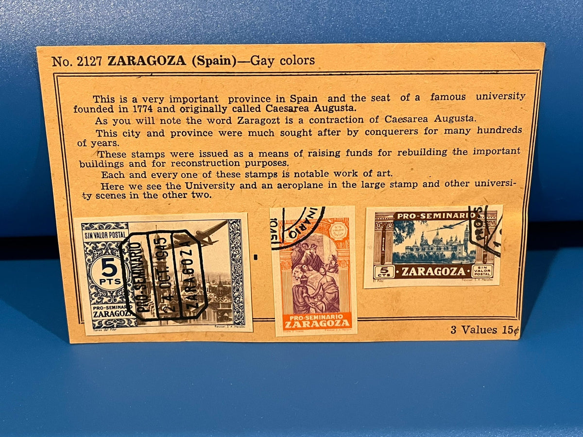 Zaragoza Spain. 3 stamps