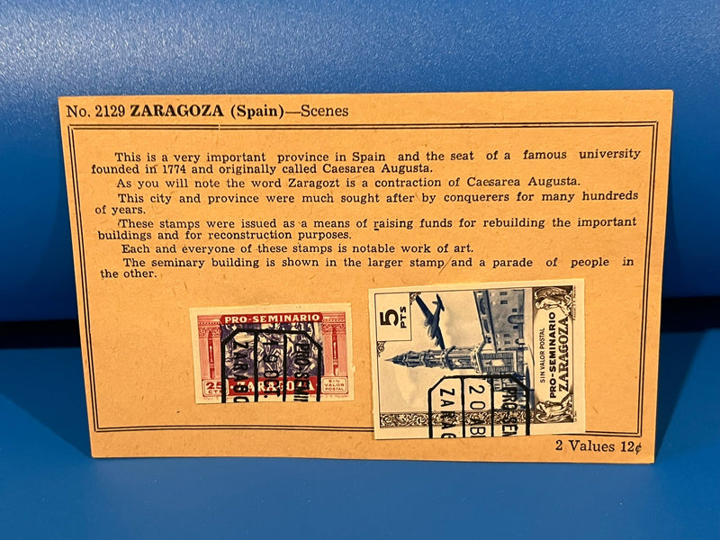 Zaragoza Spain. 2 stamps