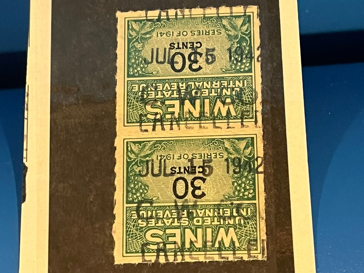 1912 U.S. Internal Revenue 30c Wine Stamp