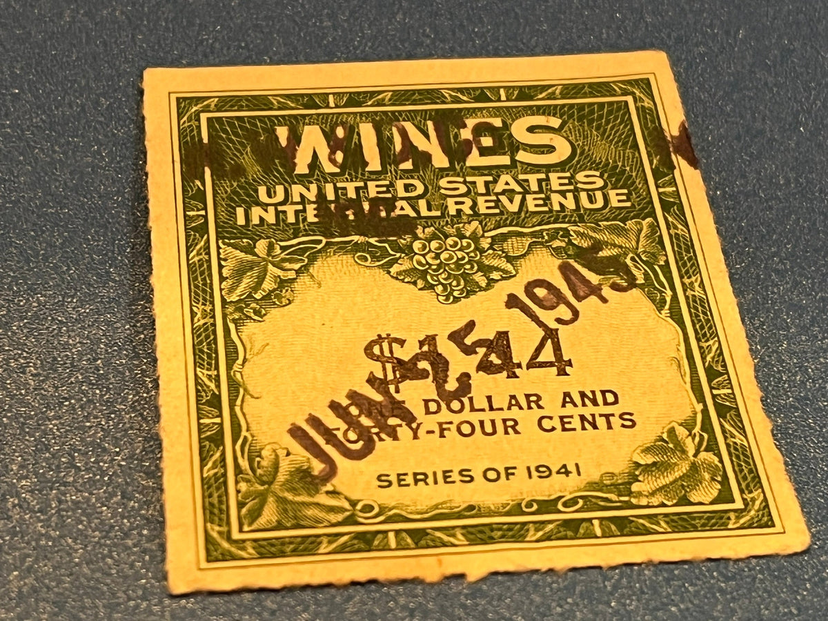 $1.44 Cordial, Wines Revenue stamp 1946