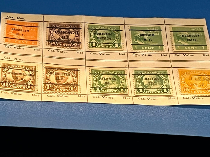 10 Cities Overstamps. Unused. LH