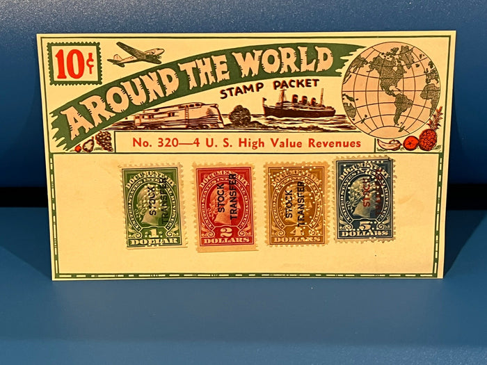 1917 - $1 , $2.,$4, and $5. Internal Revenue Stamp set. #R257, #R277  #R279,R280