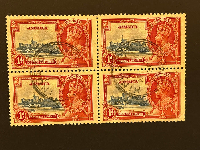 1933 Jamaica 1d block. Fine condition.