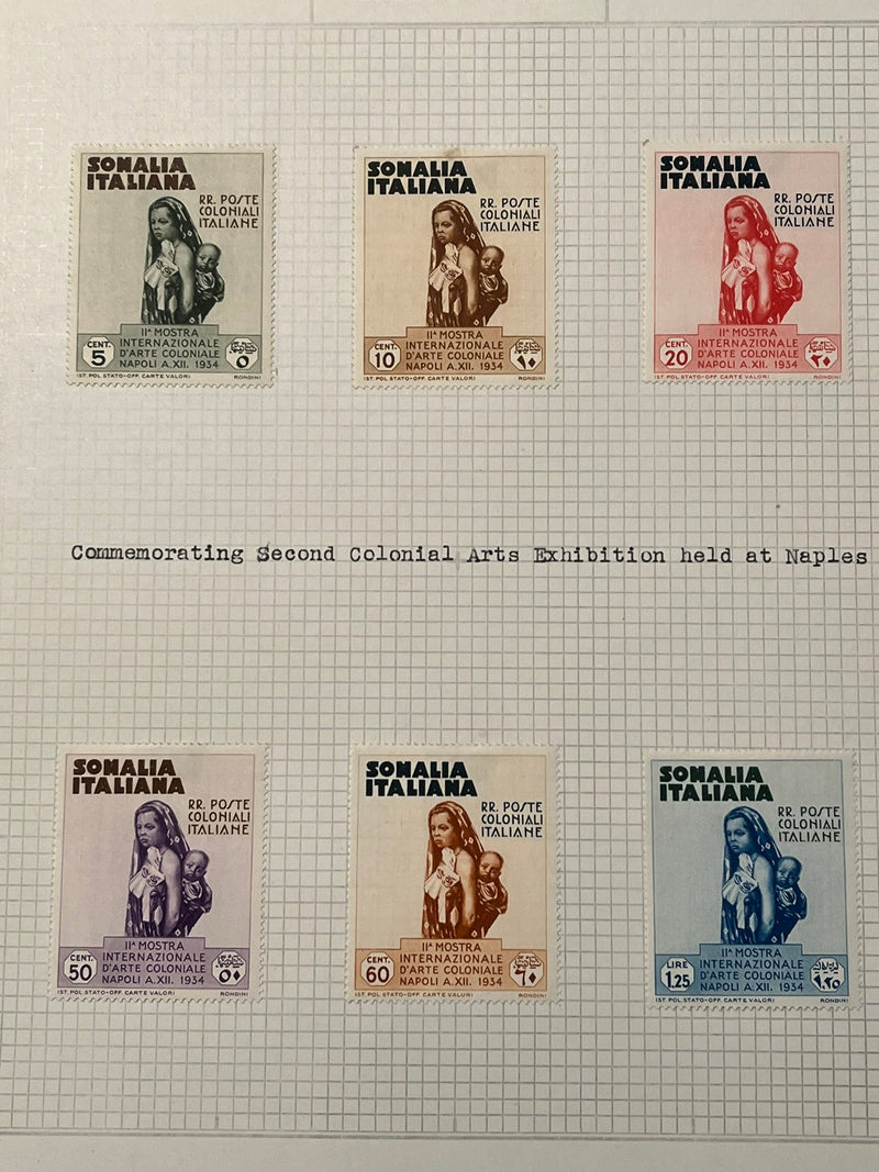 Italian Somalia Colonial Arts Exhibition 6 stamp set. 1934 . MLH.