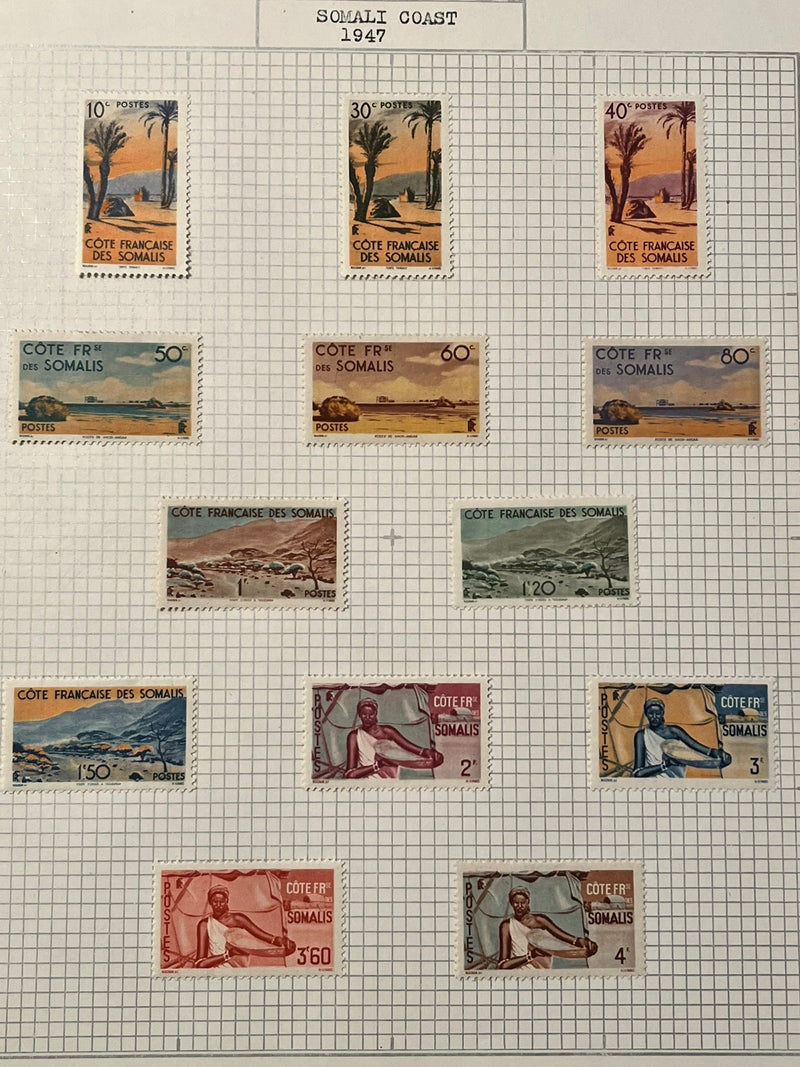 Somali Coast 1947 13 stampo set. MLH.