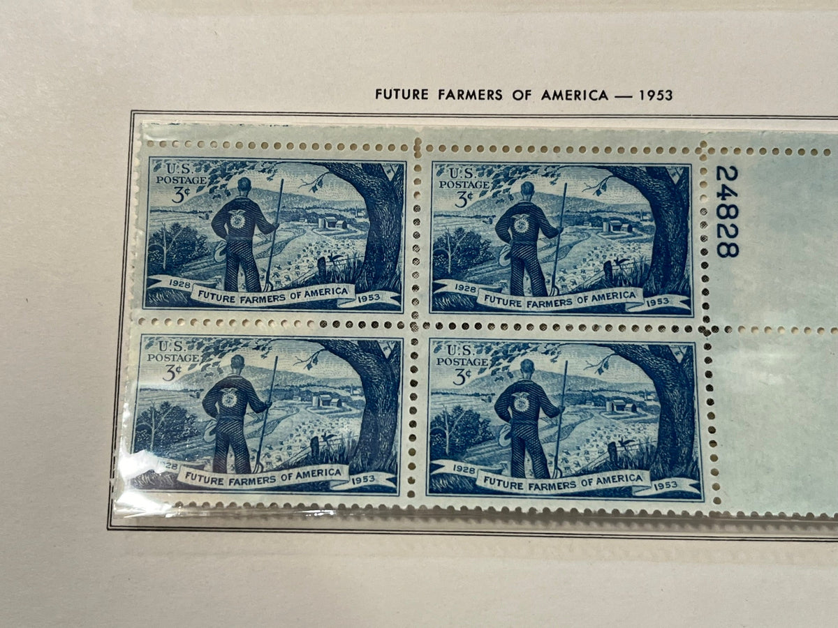 Future Farmers of America Plate Block. MNH. 1953