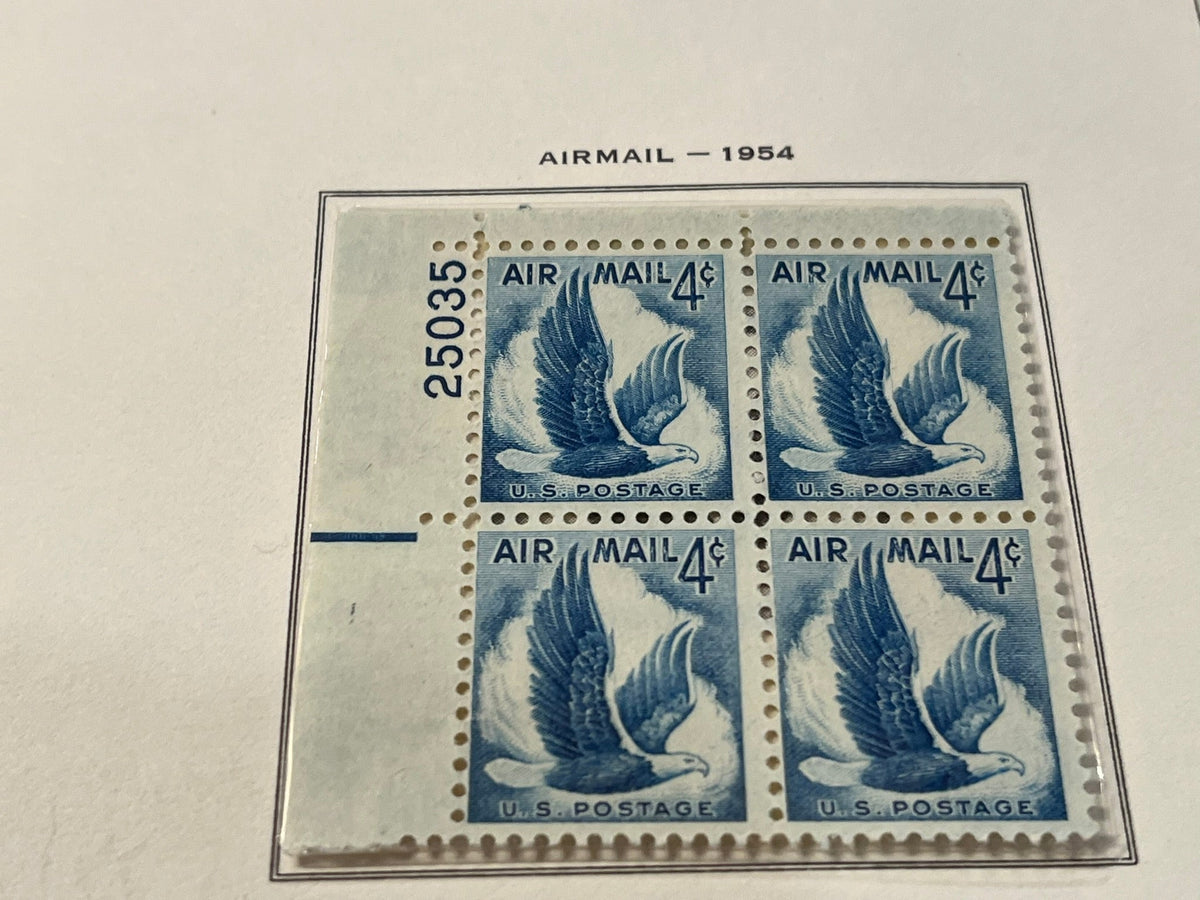 4c Air Mail plate block. MNH. 1954