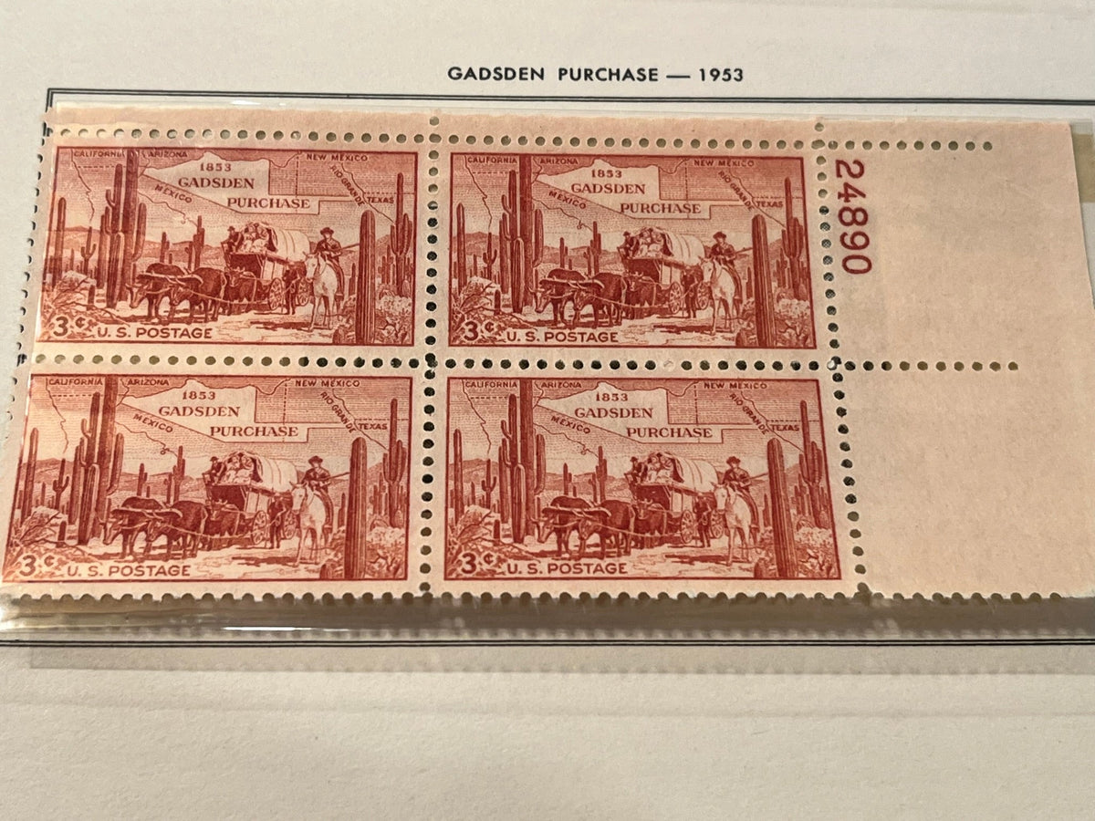 Gadsdeen Purchase plate block. 1953