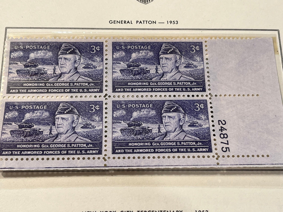 General George Patton plate block - 1953