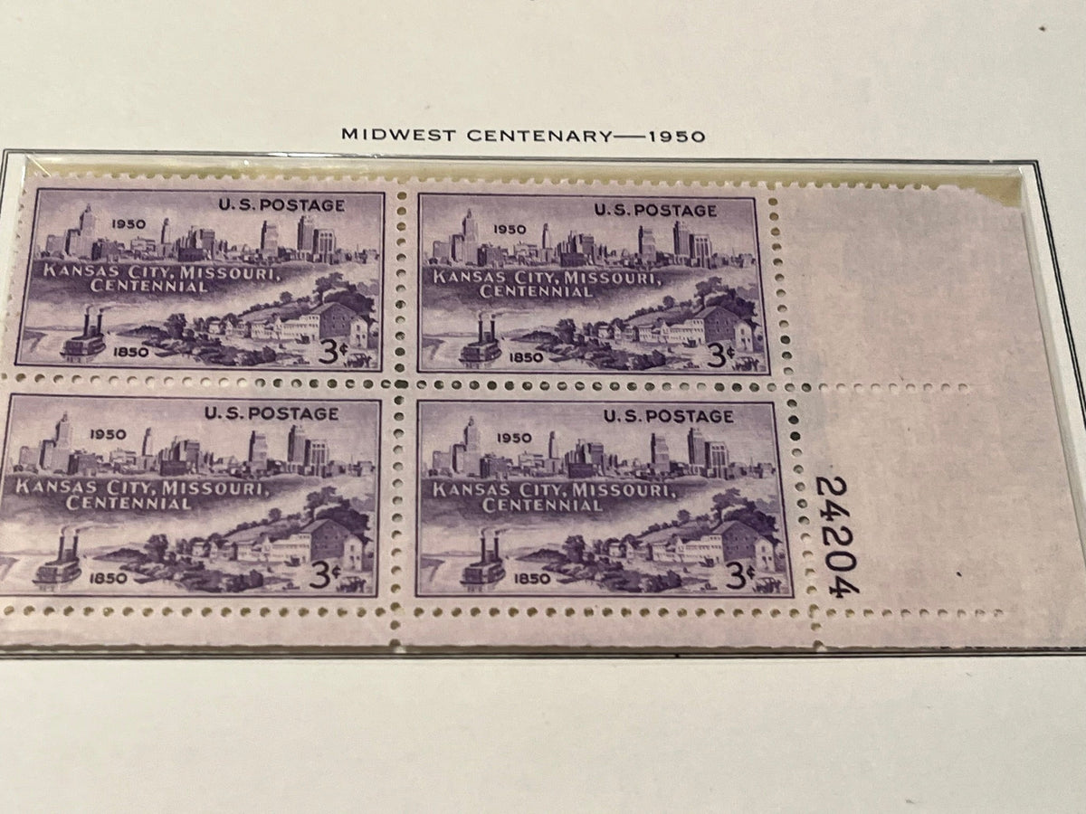 Midwest Centenart - Plate block. MNH. 1950