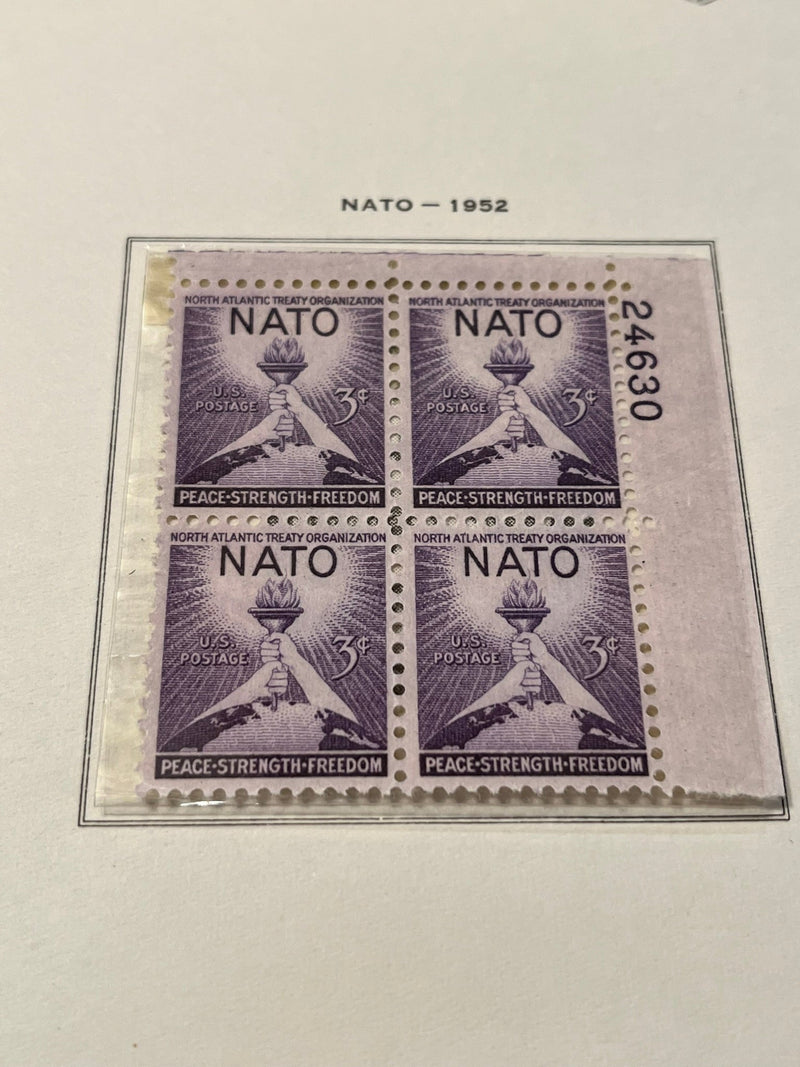 NATO plate block. MNH. 1952