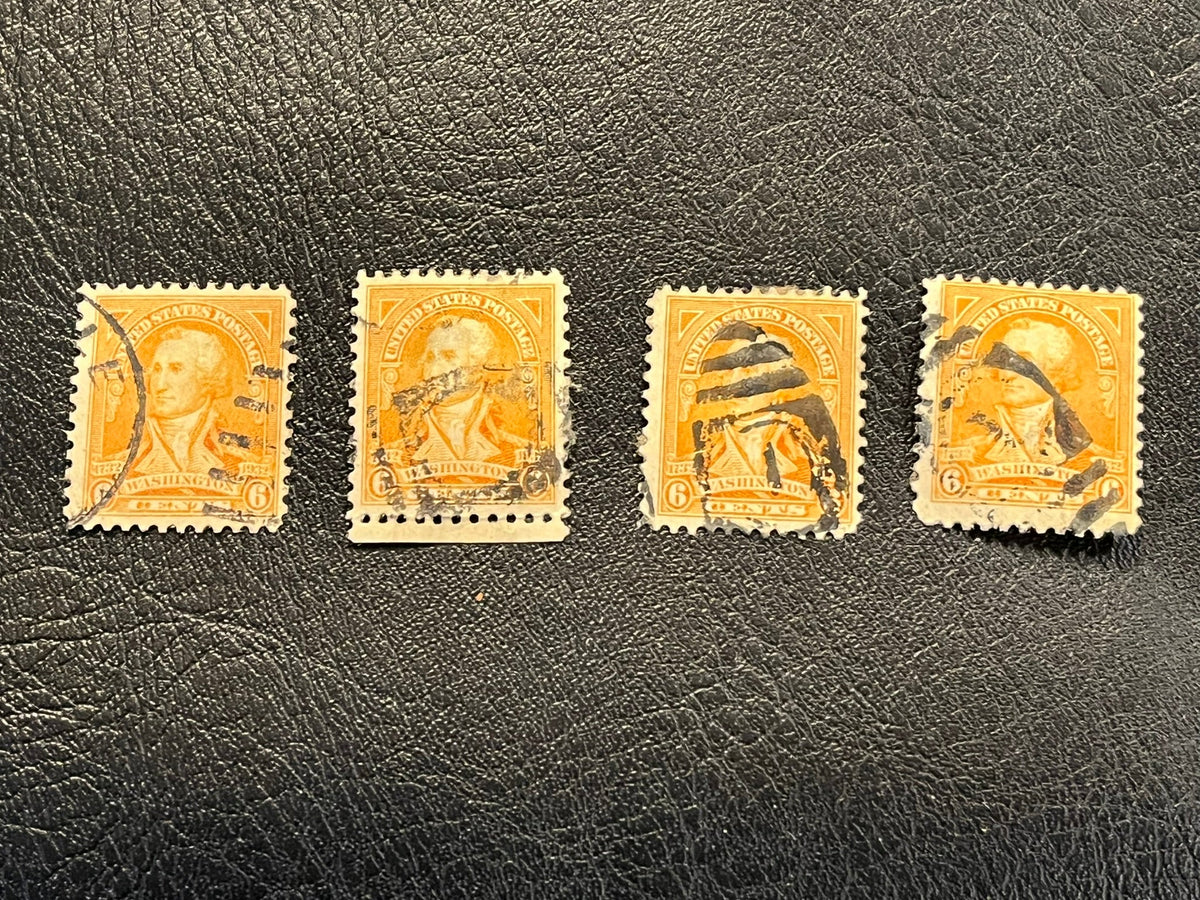 Set of 4 Washington 6 cent stamps - 1932