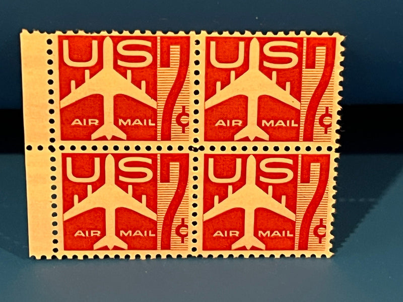 US Air Mail 7c - block of 4