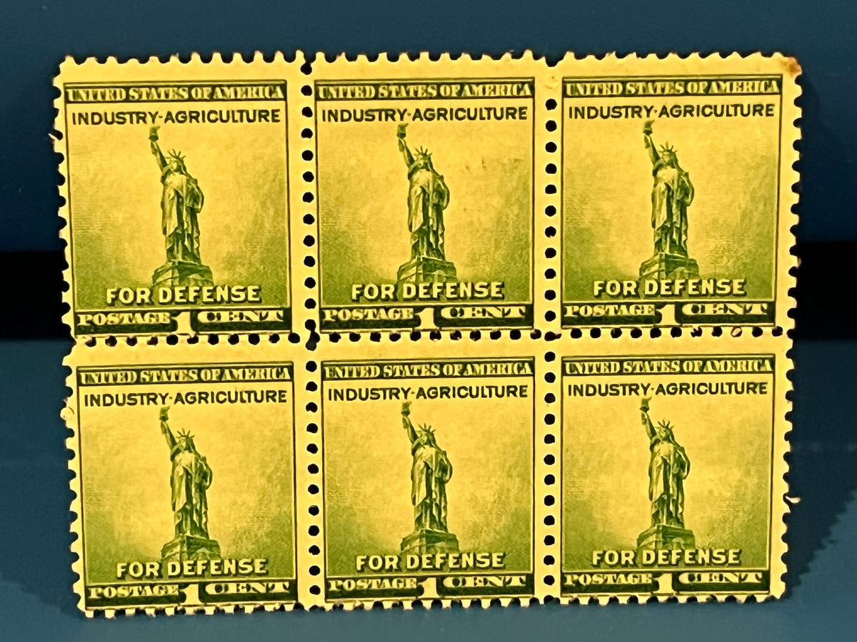 1c Defense Statue of Liberty (6 stamps)