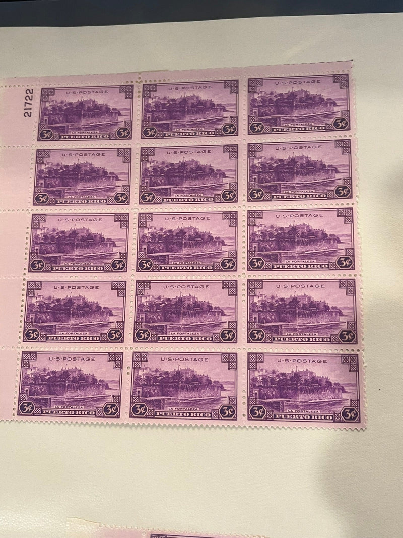 3c Puerto Rico sheet of15