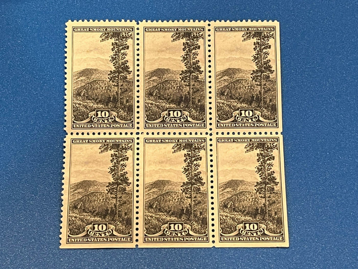 10c Great Smokey Mountains block of 6