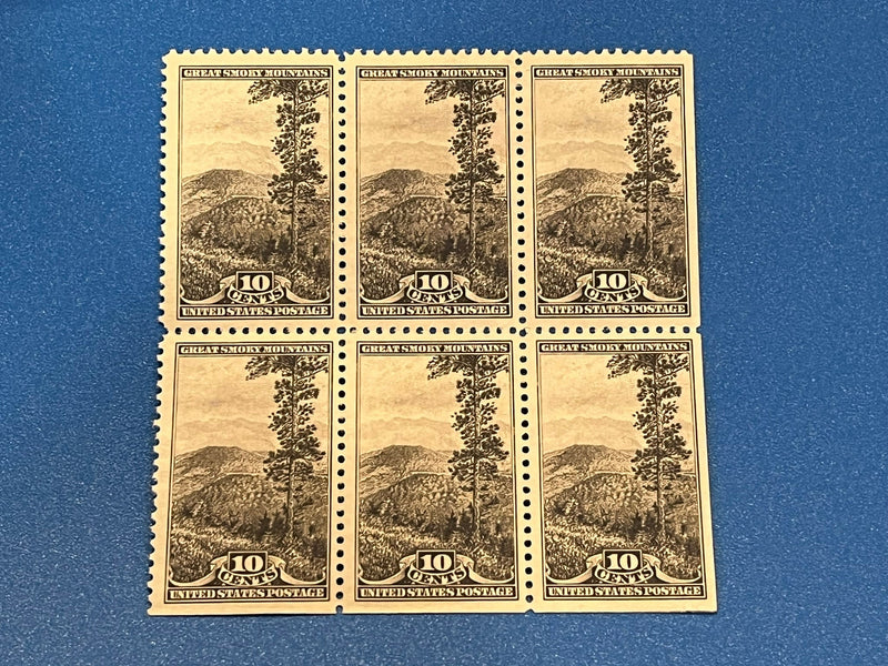 10c Great Smokey Mountains block of 6