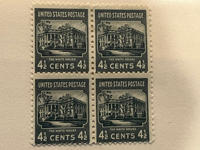 4 1/2c White House block of 4