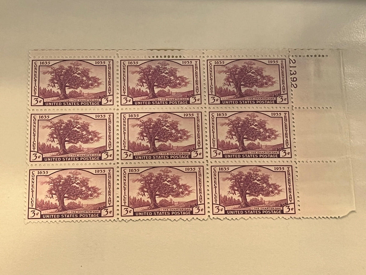 3c Connecticut Tercentenary 9 stamps