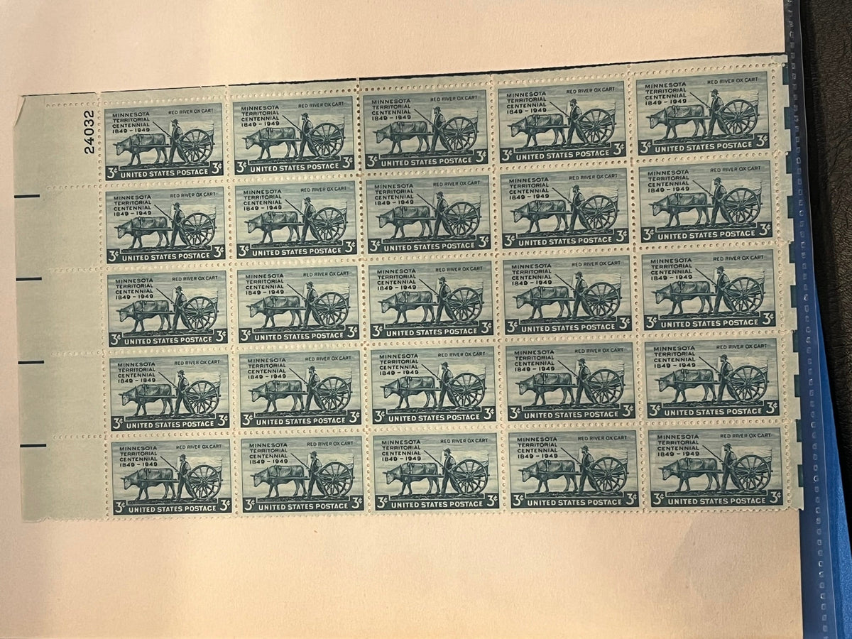 3c Minnesota Territory with 25 stamps