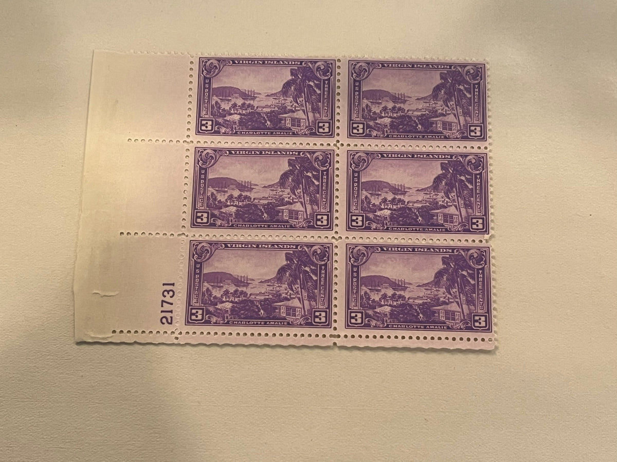 3c Virgin Islands block of 6 stamps