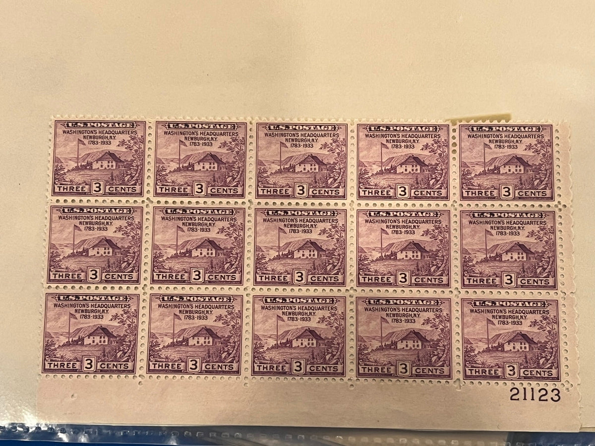 3c Washingtons Headquarters sheet of 15 stamps