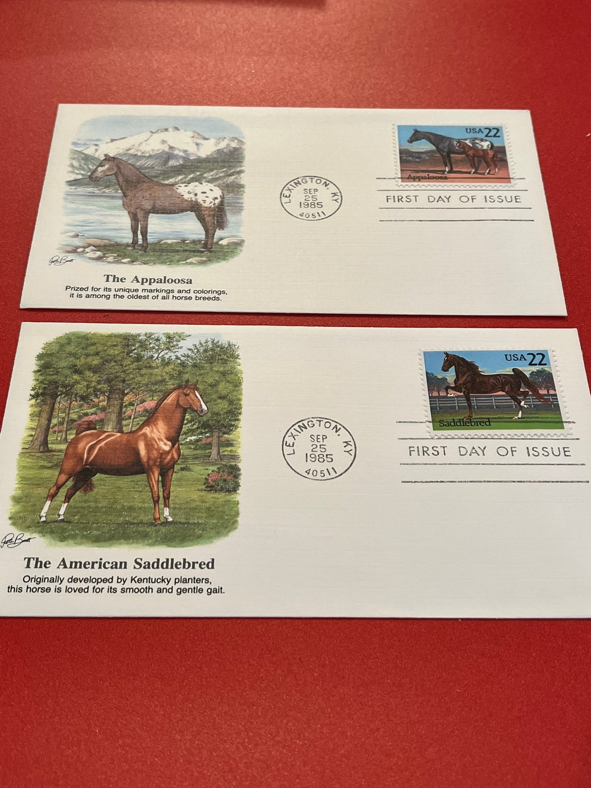 Appaloosa and American Saddlebred FDCs.