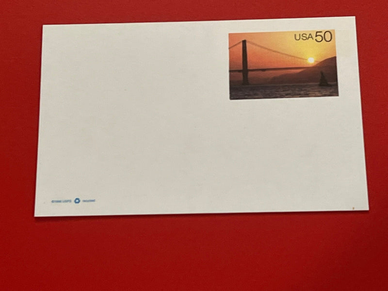 50c Golden Gate Bridge postcard