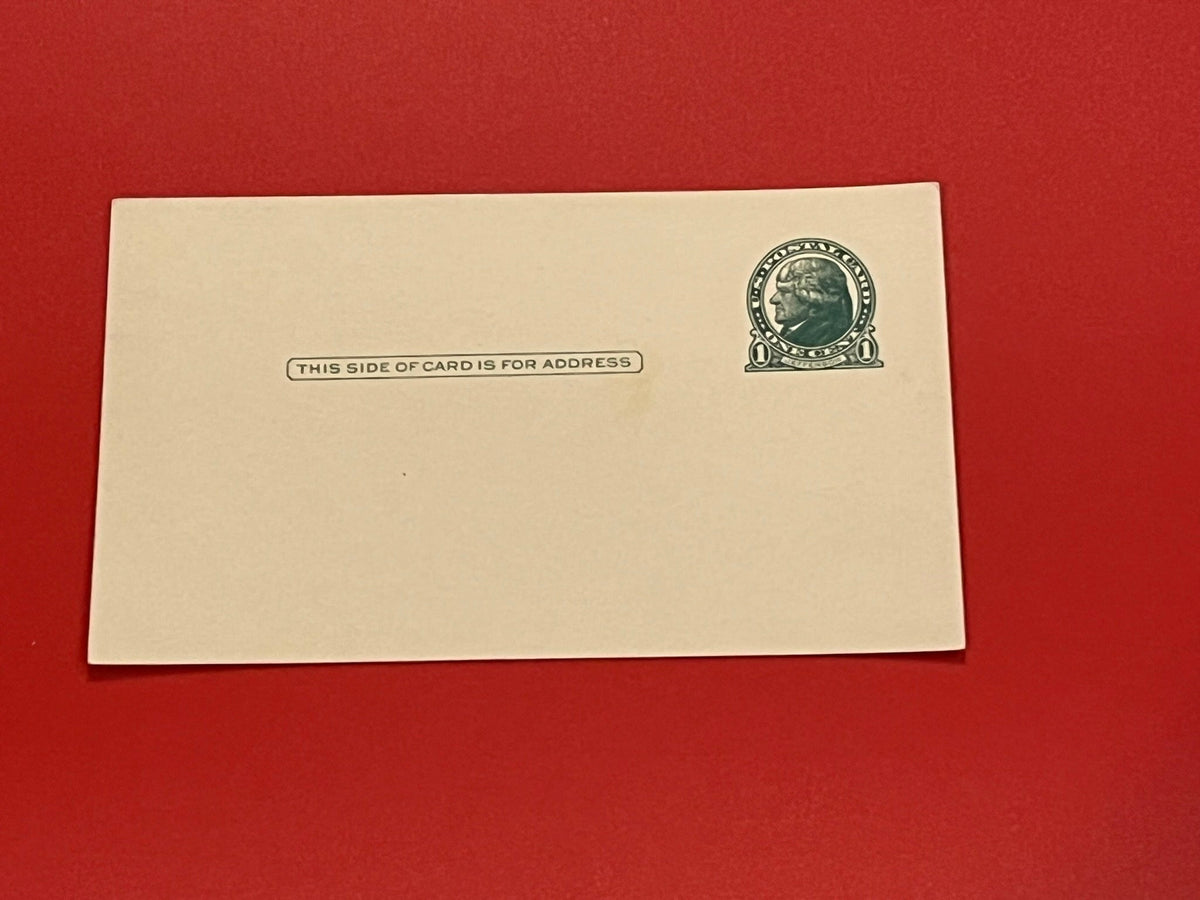 1c Jefferson stamped postcard