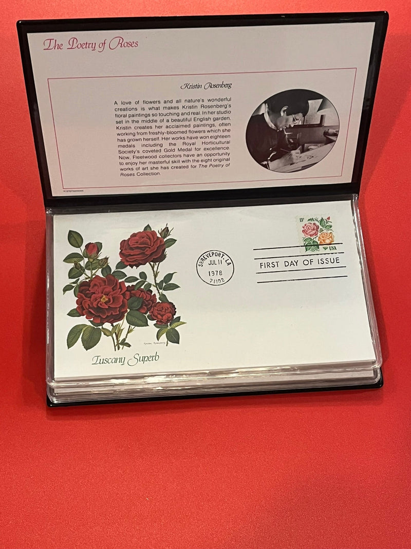 15c Poetry of Roses Booklet FDCs