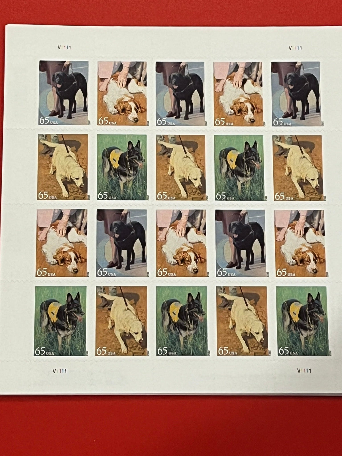 2012 Dogs at Work Sheet - 20 stamps