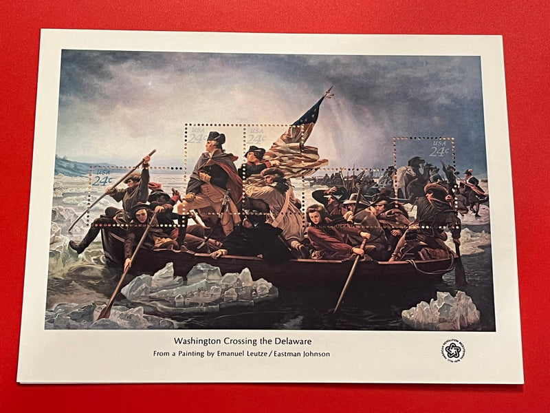 1976 Bicentennial Souvenir Sheet - Washington Crossing the Delaware