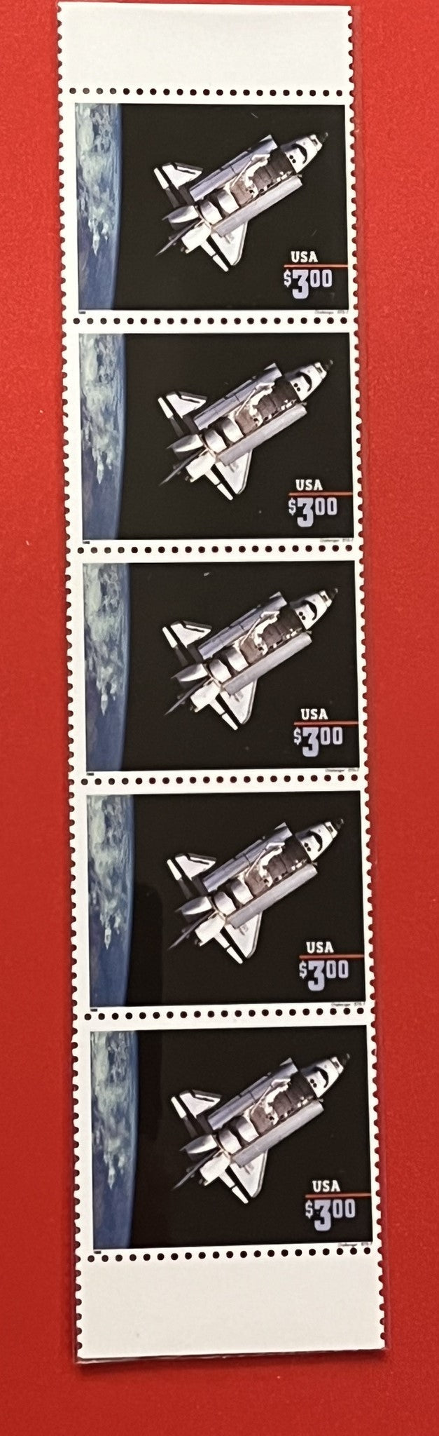 1996 $3.00 Space Shuttle "Challenger sheet of 5