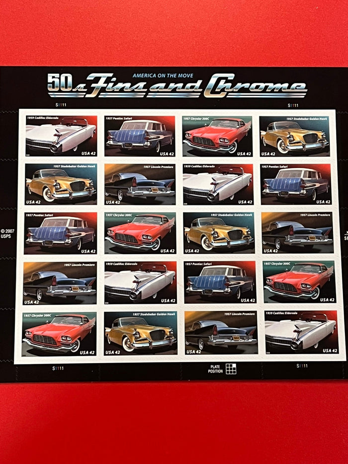 2008 42c Fins & Chrome sheet of20 stamps