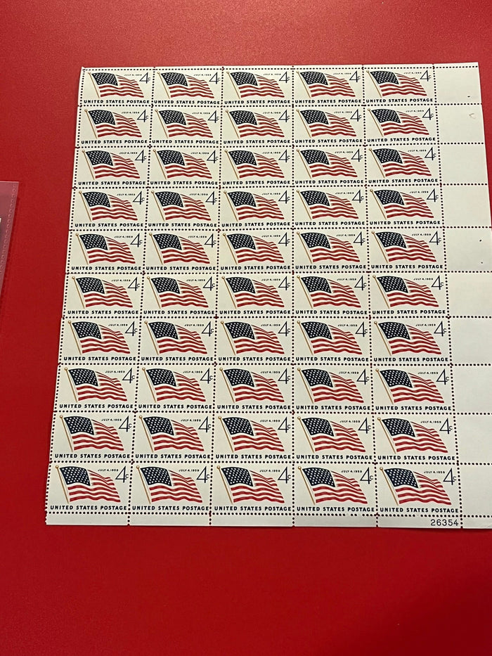 1959 4c 49 Star U.S. Flag sheet