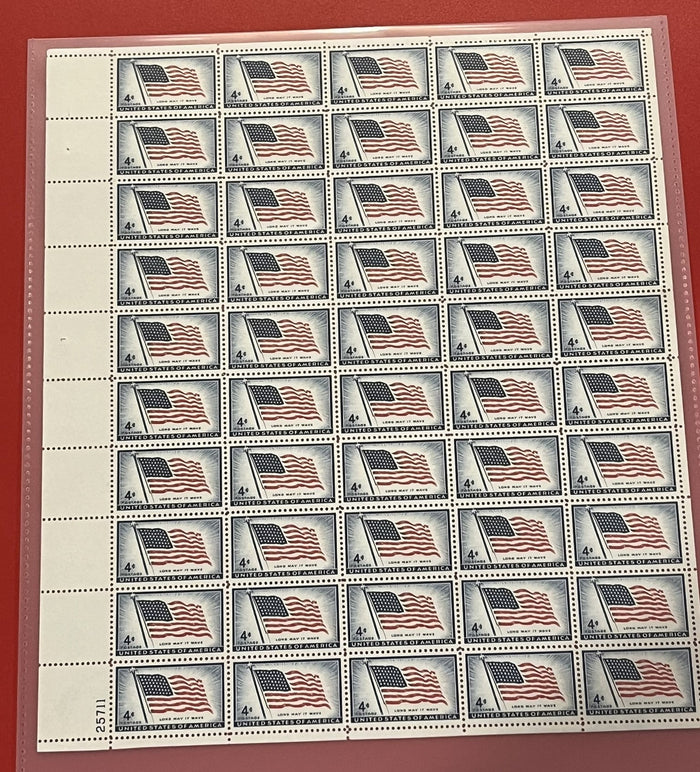 1957 4c Old Glory Mint Sheet