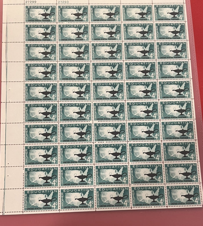 1962 Higher Education Mint Sheet