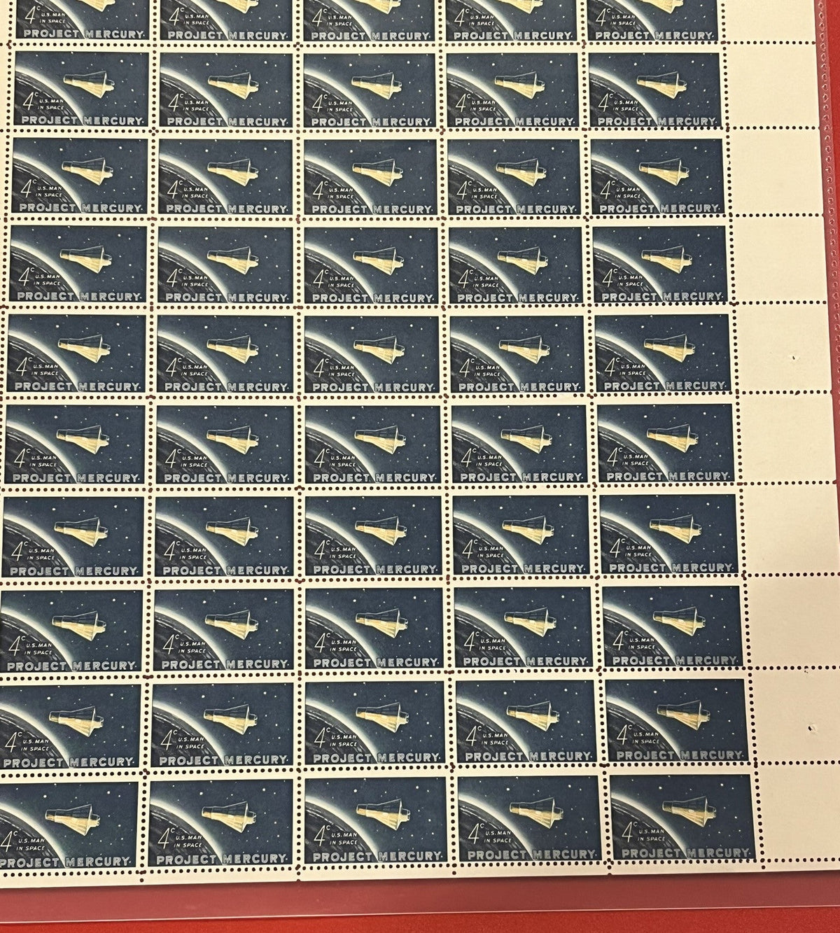 1962 4c Project Mercury Mint Sheet