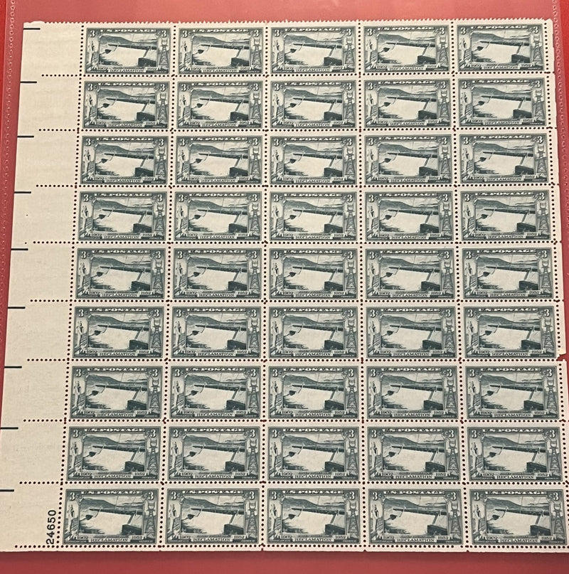 1952 3c Grand Coulee Dam Mint Sheet