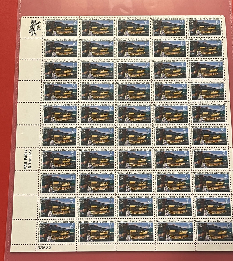 1972 6c National Parks Centennial Mint Sheet