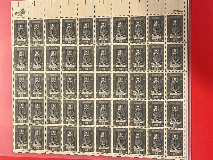 1964 5c William Shakespeare Mint Sheet