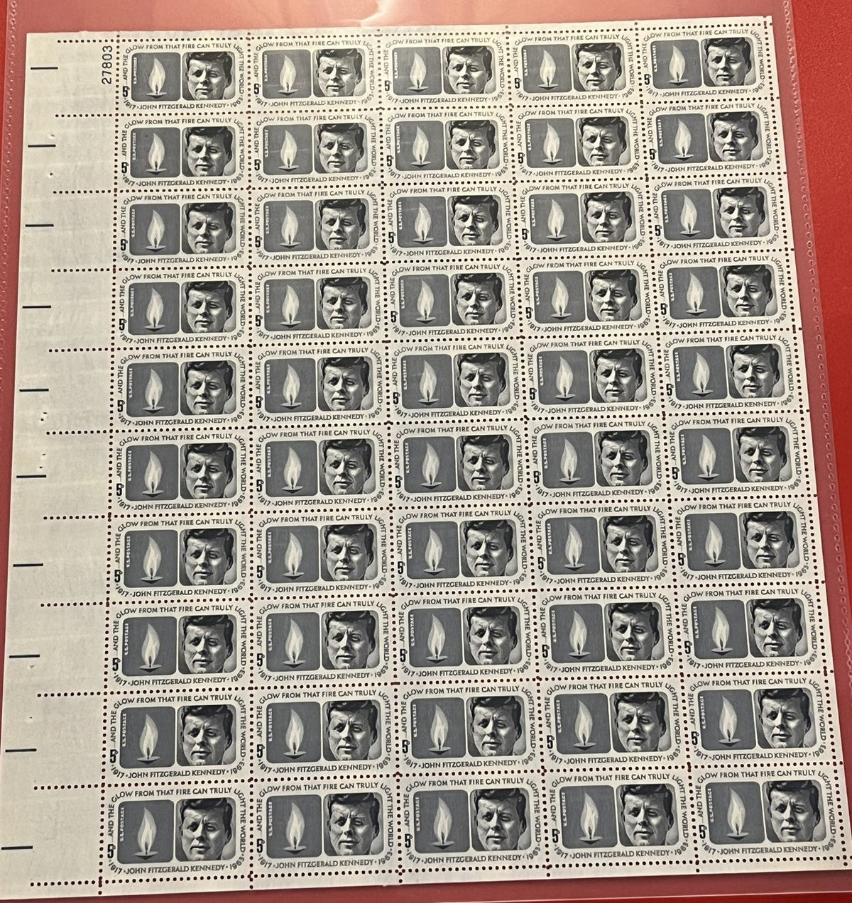 1964 5c Kennedy Memorial Mint Sheet