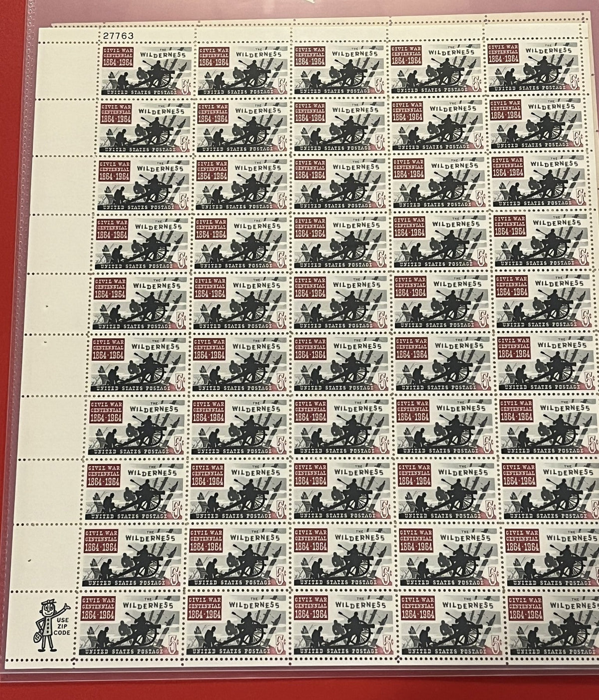 1964 5c Civil War Centennial: Battle of the Wilderness Mint Sheet