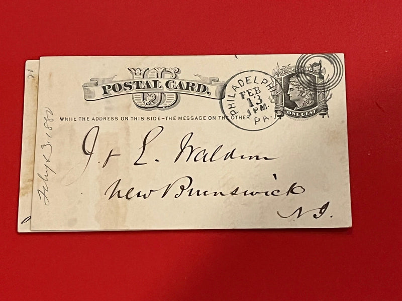 1c U.S. Postal Card. 1880. Postmarked Philadelphia