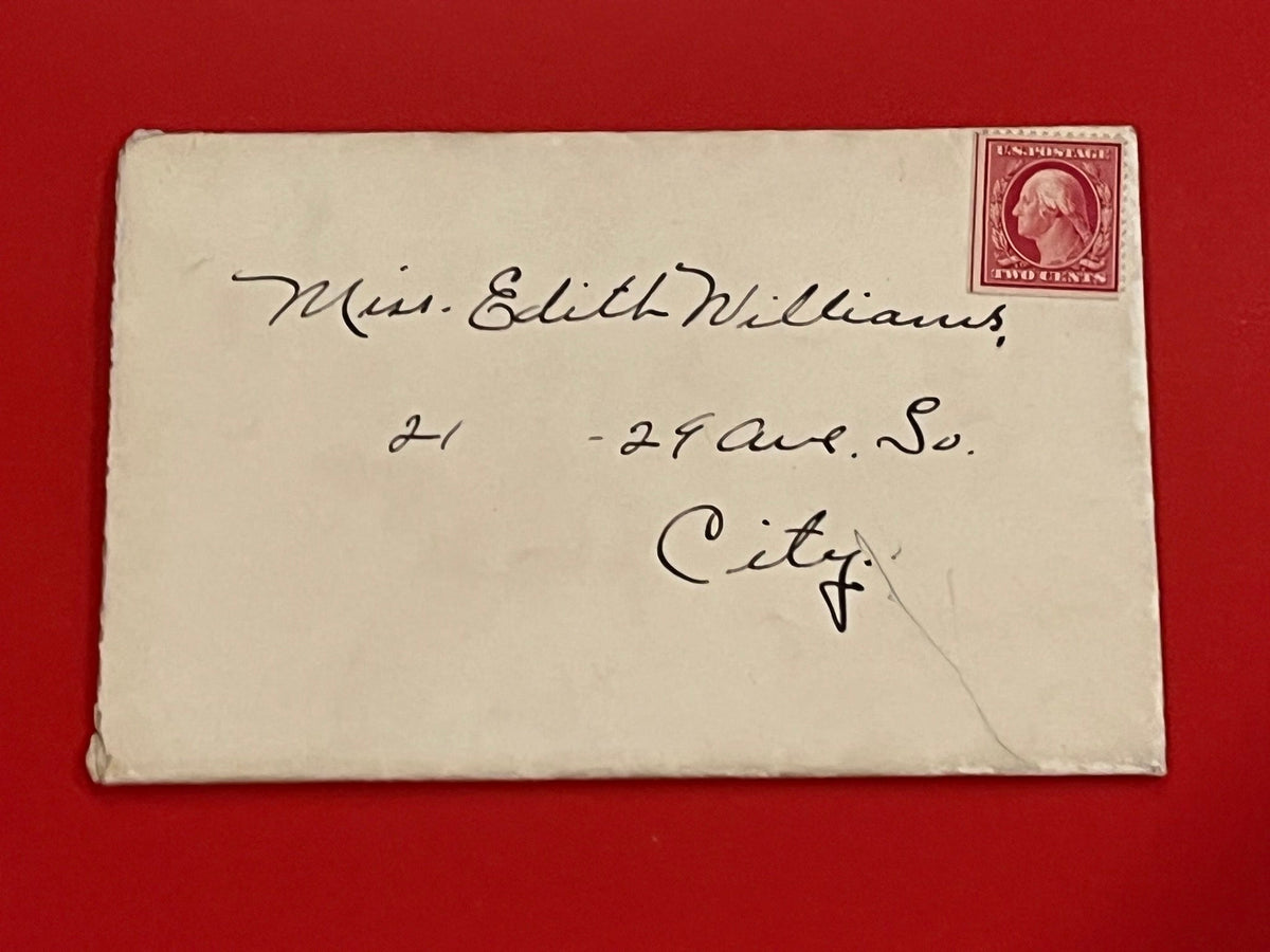 1911 2c Washington. Includes a Christmas card and a 1911 Happy New Year card. Watson, S. Dakota. Uncancelled.