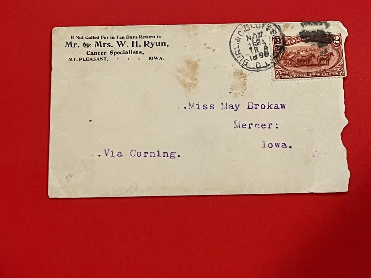 2c Trans-Mississippi with Burlington & Council Bluffs RxR cancel.